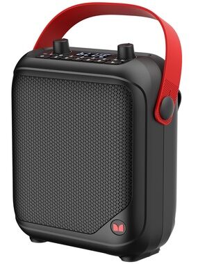 Monster Portable Bluetooth Speaker with Red Carry Handle - Black MFS1